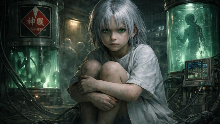 Młody Sephiroth w laboratorium Shinra – Rozdział I Sagi Sephirotha (Final Fantasy VII)