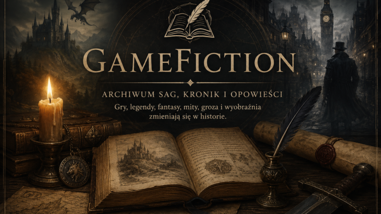 Czym jest GameFiction – otwarta kronika, pióro, zamek fantasy i mroczny Londyn
